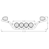 Painted Aluminium Bar Light with 4 Round LED Lamp for 1/14 RC Tractor Truck 770S 56371 56323 Cars Radio Controlled TractorModel