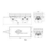 CROSS RC 1/12 Scale 3 Axles Full Trailer Truck Car Kit T005 Tractor Bucket Model 90100013 KIT Unassembled 792*260*212MM Unpainted