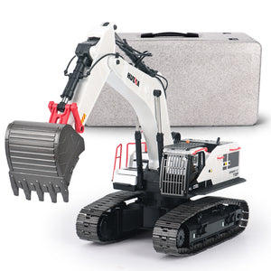 1/14 HUINA Metal RC Excavator Model 1594 Radio Light Battery 22CH Sound Toys Gift for Adults Children DIY Model