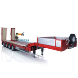 Degree 1/14 Scale Red 4Axles Heavy Steering RC Trailer 997 W/ Motor ESC Servo Light System For TAMIYA Remote Control Tractor Truck