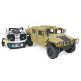 HG 1/10 RC 4*4 Upgraded Yellow Military Vehicle P408 Racing Car ESC Motor Radio Light & Sound System W/O Battery Charger