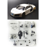 AUDI R8 Body Shell Carbon Fibre Chassis KIT DIY Model RC Toys 1/28 AWD 4*4 MINID Remote Control Racing Drift Car Model