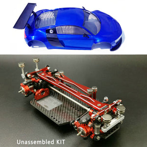 AUDI R8 Body Shell Upgraded Chassis KIT DIY 1/28 AWD MINID RC Racing Vehicles Remote Control Drift Car