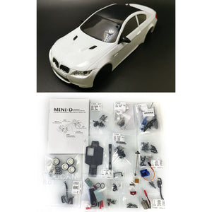 1/28 AWD Chassis BMW M3 Body Shell MINID Remote Control Drift Racing RC Car KIT Motor Servo ESC