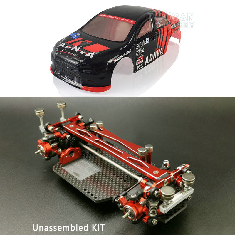 Lancer EVO Body Shell Metal Carbon Fibre Chassis KIT DIY 1 28 MINID RC toucanhobby