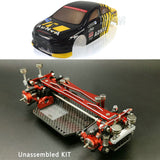 Lancer EVO Body Shell Metal Carbon Fibre Chassis KIT DIY 1/28 MINID RC Racing Drift Car Remote Control Vehicles