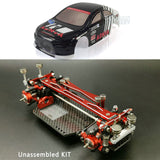 Lancer EVO Body Shell Metal Carbon Fibre Chassis KIT DIY 1/28 MINID RC Racing Drift Car Remote Control Vehicles