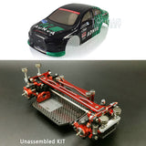 Lancer EVO Body Shell Metal Carbon Fibre Chassis KIT DIY 1/28 MINID RC Racing Drift Car Remote Control Vehicles