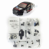 Lancer EVO PVC Body Shell Carbon Fibre Chassis KIT DIY 1/28 MINID RC Racing Remote Control Drift Car Model