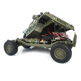 1/10 HG RC 4*4 Green Upgraded Military Vehicle P408 Racing Car ESC Motor Radio Light Sound System W/O Battery Charger