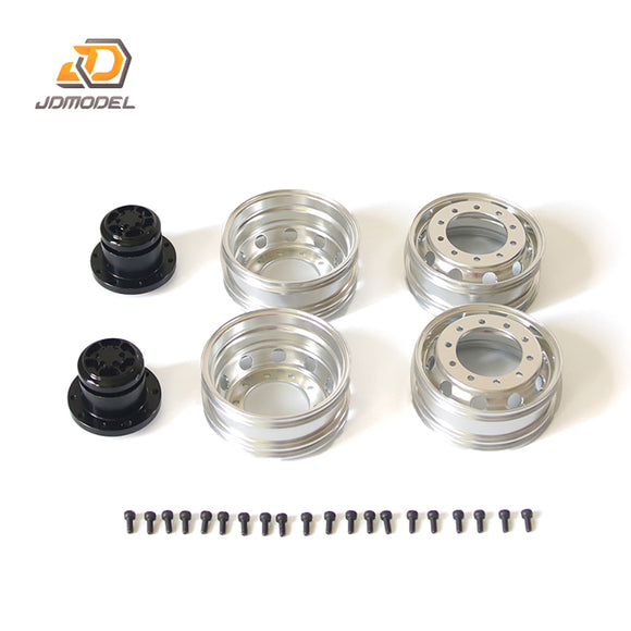 JDM 1 Pair Rear Wheel Metal Hubs For LESU RC Dumper Tractor Truck Car 1/14 Tamiya Remote Control Construction Vehicle Models