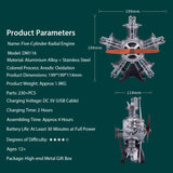 TECHING Electric Engine Five Cylinders Radial Simulation DIY Model Building Kits Display Mechanical art Decoration Part W/ Battery