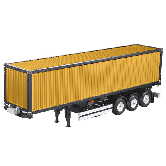 1/14 Toucanrc Spare Remote Control 40ft Container 3Axles Chassis Semi Truck Tractor Trailer Yellow Painted Model Unassemled