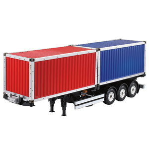 Toucanrc RC Vehicle Painted 2*20ft Container Chassis Semi Trailer for 1/14 Remote Control Tractor Truck Tamiyaya l