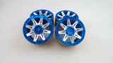 Toucanrc Spare Part Remote Control Rock Crawler Model 1/10 Scale 2 Pairs 1.9inch Emulation Blue Metal Wheel Hub A for RC Cars