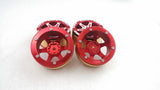 Toucanrc Spare Part RC Rock Crawler Cars Model 1/10 Scale 4PCS Metal 1.9inch Emulation Red Wheel Hub B for Remote Control Vehicle