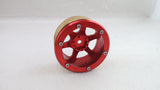 Toucanrc Spare Part RC Rock Crawler Cars Model 1/10 Scale 4PCS Metal 1.9inch Emulation Red Wheel Hub B for Remote Control Vehicle