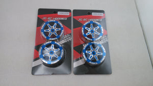 Toucanrc 1:10 Scale Rock Crawler Metal 1.9inch Emulation Blue Wheel Hub B 2 Pairs Spare Part for RC Cars Model