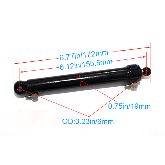 JDM Metal 172mm Hydraulic Oil Cylinder for 1:14 Scale RC Excavator LESU Dumper Tipper Truck TAMIYA Radio Control Model