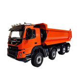 JDM 65C Metal 8x8 1/14 Scale Hydraulic RC Dumper Truck Tipper Diff Lock Axle Sound Car Model W/ Bucket Radio Motor ESC Servo