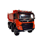 JDM 65C Metal 8x8 1/14 Scale Hydraulic RC Dumper Truck Tipper Diff Lock Axle Sound Car Model W/ Bucket Radio Motor ESC Servo