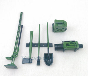Emulation Green 6PCS Tools Set Plastic Accessory Suitable for Radio Controlled Toucanrc 1/10 RC Crawler Cars Model DIY Spare Part
