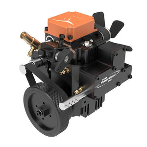 TOYAN Methanol Mini Engine Water Cooling 4 Stroke Single Cylinder Desktop Model W/ Motor Exhaust Pipe Fan Blades Timing Belt