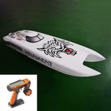 Black Tiger Pattern on White G30E 30CC Prepainted Gasoline Racing ARTR RC Boat W/ Radio System Servo Flameout System CNC hardware