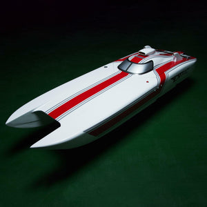 Kevlar Material 1300*360*220mm Red and White G30E 30CC Prepainted Gasoline Racing KIT RC Boat Hull Model Only for Advanced Player