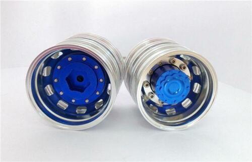 Toucanrc 1/14 Metal Rear Double Wheel Hub B Blue for Radio Controlled DIY Tractor Truck RC TAMIYA Trailer Cars Model Spare Part