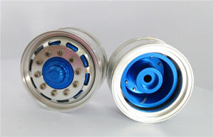 Toucanrc Spare Part 1Pair Metal Blue Wide Front Wheel Hub E for 1/14 Radio Control Tractor Truck Dumper RC DIY TAMIYA Trailer Car