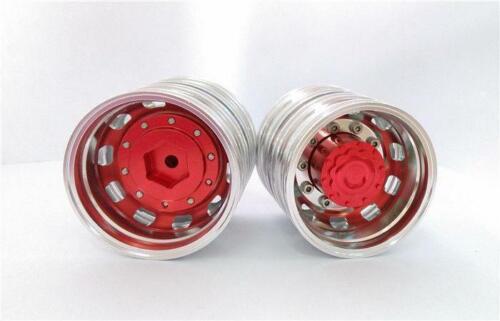 Toucanrc Metal Spare Part Double Rear Wheel Hub B Red DIY Suitable for RC TAMIYA 1/14 Tractor Truck Model DIY Radio Controlled Car